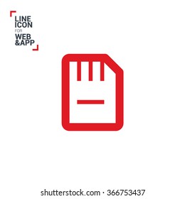 a memory card isolated minimal single flat icon in color. Line vector icon for websites and mobile minimalistic flat design.