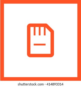 a memory card isolated minimal single flat icon in color. Line vector icon for websites and mobile minimalistic flat design.