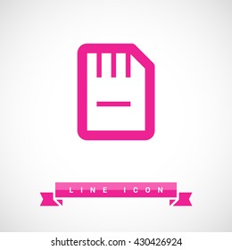 a memory card isolated minimal single flat icon in color. Line vector icon for websites and mobile minimalistic flat design.