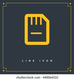 a memory card isolated minimal single flat icon in color. Line vector icon for websites and mobile minimalistic flat design.