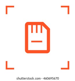 a memory card isolated minimal single flat icon in color. Line vector icon for websites and mobile minimalistic flat design.