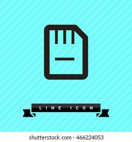 a memory card isolated minimal single flat icon in color. Line vector icon for websites and mobile minimalistic flat design.