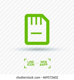 a memory card isolated minimal single flat icon in color. Line vector icon for websites and mobile minimalistic flat design.