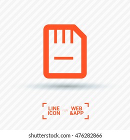 a memory card isolated minimal single flat icon in color. Line vector icon for websites and mobile minimalistic flat design.