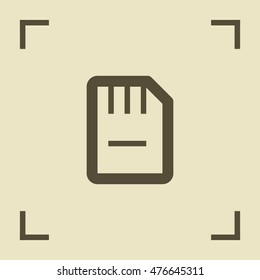 a memory card isolated minimal single flat icon in color. Line vector icon for websites and mobile minimalistic flat design.