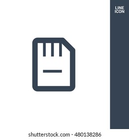 a memory card isolated minimal single flat icon in color. Line vector icon for websites and mobile minimalistic flat design.