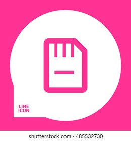 a memory card isolated minimal single flat icon in color. Line vector icon for websites and mobile minimalistic flat design.