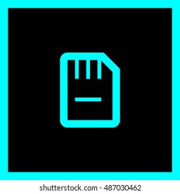 a memory card isolated minimal single flat icon in color. Line vector icon for websites and mobile minimalistic flat design.