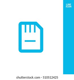 a memory card isolated minimal single flat icon in color. Line vector icon for websites and mobile minimalistic flat design.