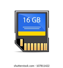 memory card isolated on white