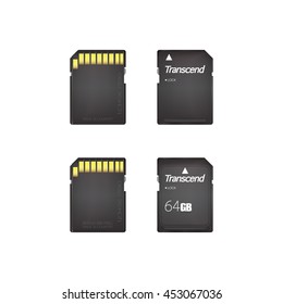Memory card isolated on white background