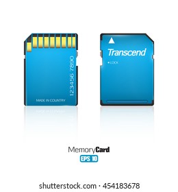 Memory card isolated on white background