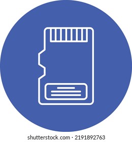 Memory Card line circle icon vector image. Can also be used for web apps, mobile apps and print media.