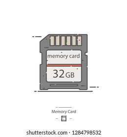 Memory card - Line color icon