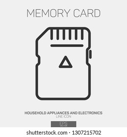 Memory card line icon
