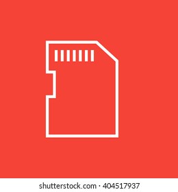 Memory card line icon.