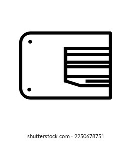 Memory card line icon isolated on white background. Black flat thin icon on modern outline style. Linear symbol and editable stroke. Simple and pixel perfect stroke vector illustration