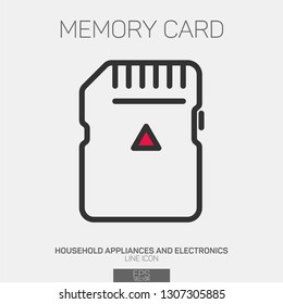 Memory card line icon two colors