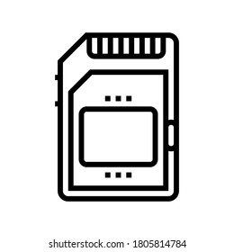memory card line icon vector. memory card sign. isolated contour symbol black illustration