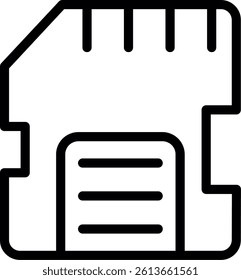 Memory Card Line Vector Icon Design