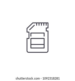 Memory card linear icon concept. Memory card line vector sign, symbol, illustration.