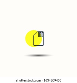 Memory card linear icon. Vector minimal line icon for web and mobile minimalistic.