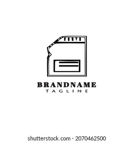 logotipo de tarjeta de memoria caricatura plantilla de icono negro ilustración vectorial moderna