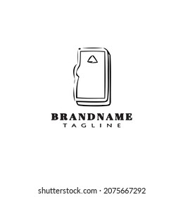 logotipo de tarjeta de memoria caricatura plantilla de icono negro ilustración vectorial moderna