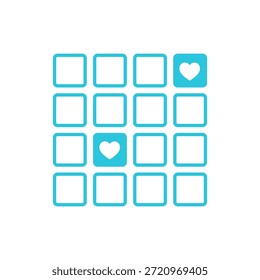 Coincidencia de la tarjeta de memoria, aislado en blanco. Icono azul