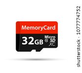 Memory Card Micro SD. 32 GB. Vector stock illustration