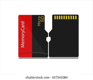 Memory Card,  Micro SD Card On White Background.