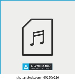 memory card with music icon. simple outline memory card with music vector icon. on white background.