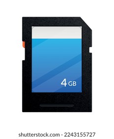 Memory card on white background realistic vector illustration