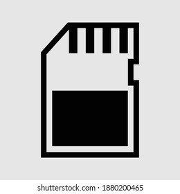 memory card outline isolated vector illustration