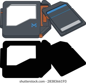 Memory Card Reader Storage Media Photography Equipment Vector Icon