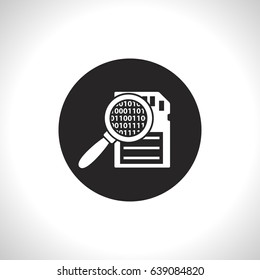 Memory card searching flat icon. Vector illustration.