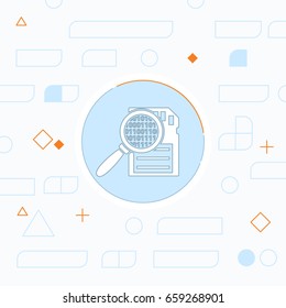 Memory card searching flat icon. Vector illustration.
