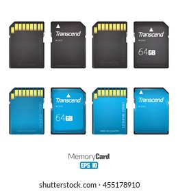 Memory card set. Vector illustration