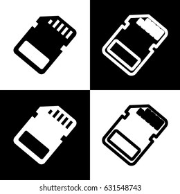 Memory Card Sign Vector Black White Stock Vector (Royalty Free ...