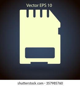 memory card silhouette vector illustration