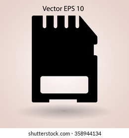 memory card silhouette vector illustration