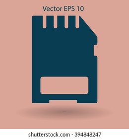 memory card silhouette vector illustration
