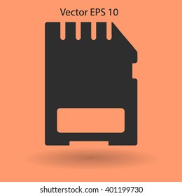 memory card silhouette vector illustration