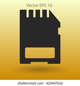 memory card silhouette vector illustration