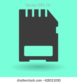 memory card silhouette vector illustration