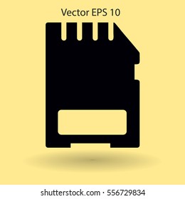 memory card silhouette vector illustration