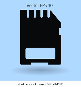 memory card silhouette vector illustration