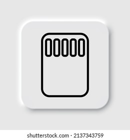 Memory card simple icon. Flat desing. Neumorphism design.ai