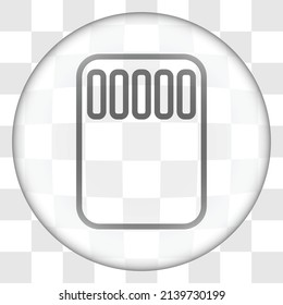 Memory card simple icon. Flat desing. Glass button on transparent grid.ai