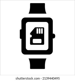 Memory card smart watch icon. Wearable body . Digital portable device, smart watch vector Icon